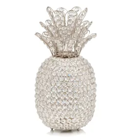 15" Silver Faux Crystal Pineapple Sculpture By Homeroots