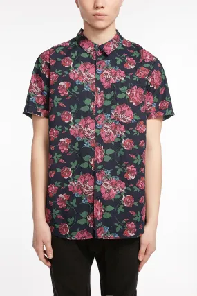 Amnesia Guys Floral Print Button-Up Shirt