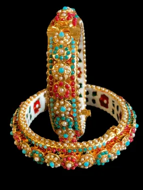 B48 Navratan  rajwadi style bangles (READY TO SHIP   )