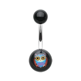 Beaming Night Owl Belly Ring