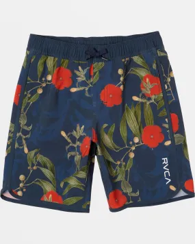 Boys Eastern Elastic Waist Boardshorts 16" - Black Floral