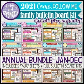 CFM D&C Family Bulletin Board Kit   FAUX Sheets {JAN-DEC 2021} ANNUAL BUNDLE PRINTABLE