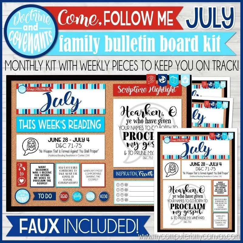 CFM D&C Family Bulletin Board Kit   FAUX Sheets {JAN-DEC 2021} ANNUAL BUNDLE PRINTABLE