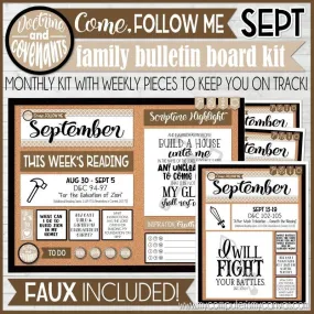 CFM D&C Family Bulletin Board Kit   FAUX Sheets {SEPTEMBER 2021; neutrals} PRINTABLE