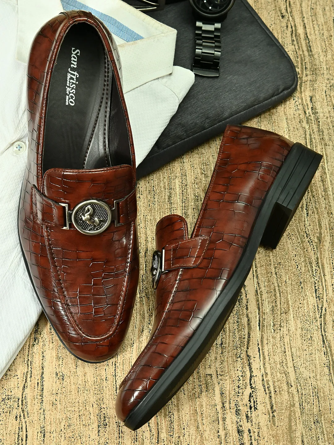 Compass Brown Slip-Ons