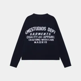 Department Navy Jacquard Oversized Knit