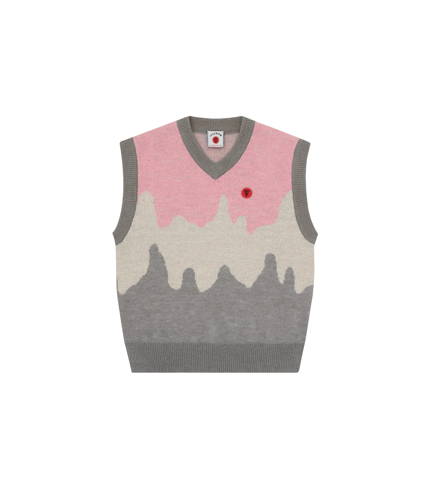 DRIPPY V-NECK KNITTED VEST - MULTI