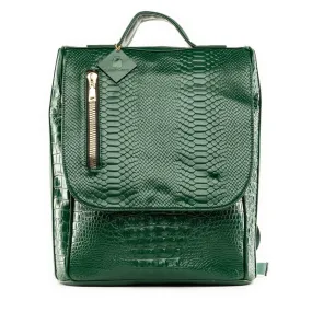 Emerald Green Apollo 2 Faux Crocodile Skin Backpack