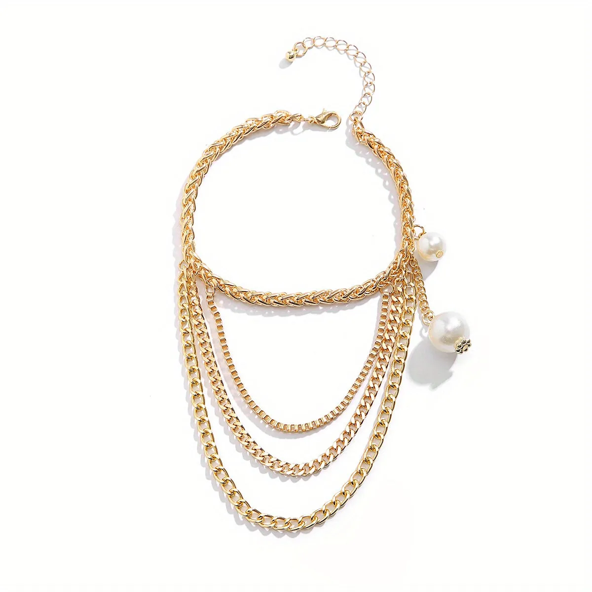 Gorgeous Faux Pearl Layered Anklet - Perfect for Any Occasion!