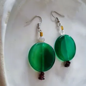 Green agate earrings