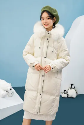 Hooded Faux Fur Hooded Down Puffer Coat