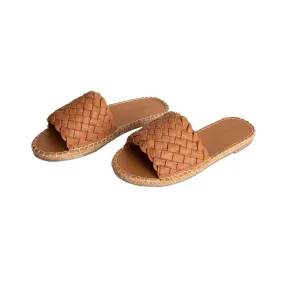 Human Shoes Newark Leather Slide in Tan