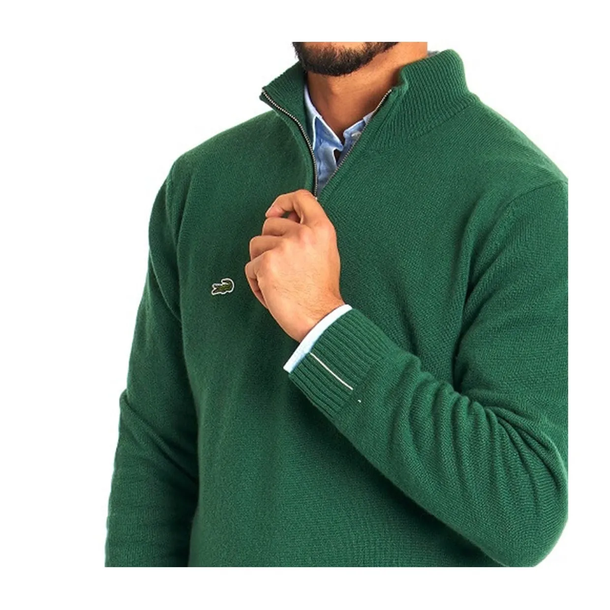 Maglione Lacoste 1/2 Zip Verde