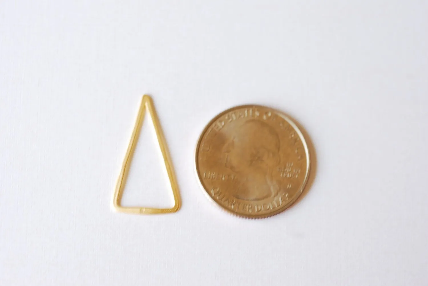 Matte Vermeil Gold Open Triangle Connector Charm- 18k gold plated over Sterling Silver Triangle, Gold Triangle Connector Link Spacer, 219