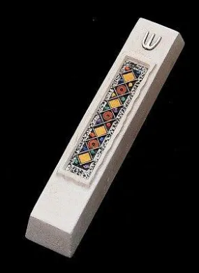 Mezuzah Made in Jerusalem Cast Stone By Shulamit Kanter Art Design #5