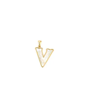 Mini Letter Charm - V