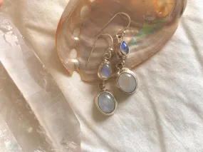 Moonstone Ari Earrings - Double Drop