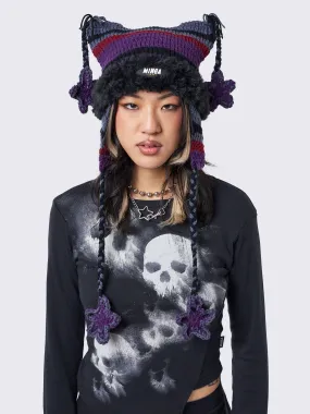 North Star Purple Tie Knit Hat