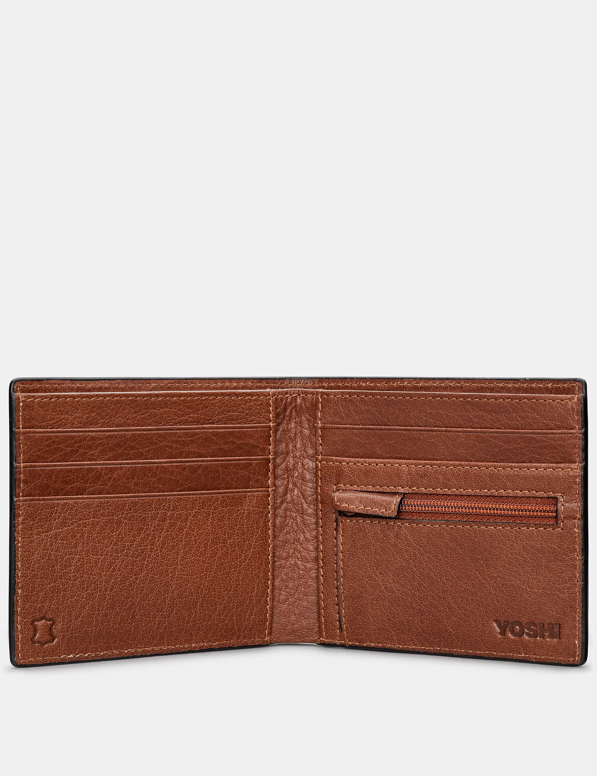 Racing Green And Brown Leather Wallet