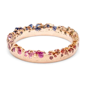 Rainbow Gradient Constellation Ring in Rose - Size 5.5 - 9933