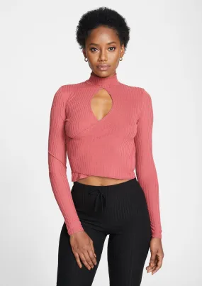 Tall Elana Keyhole Long Sleeve Top