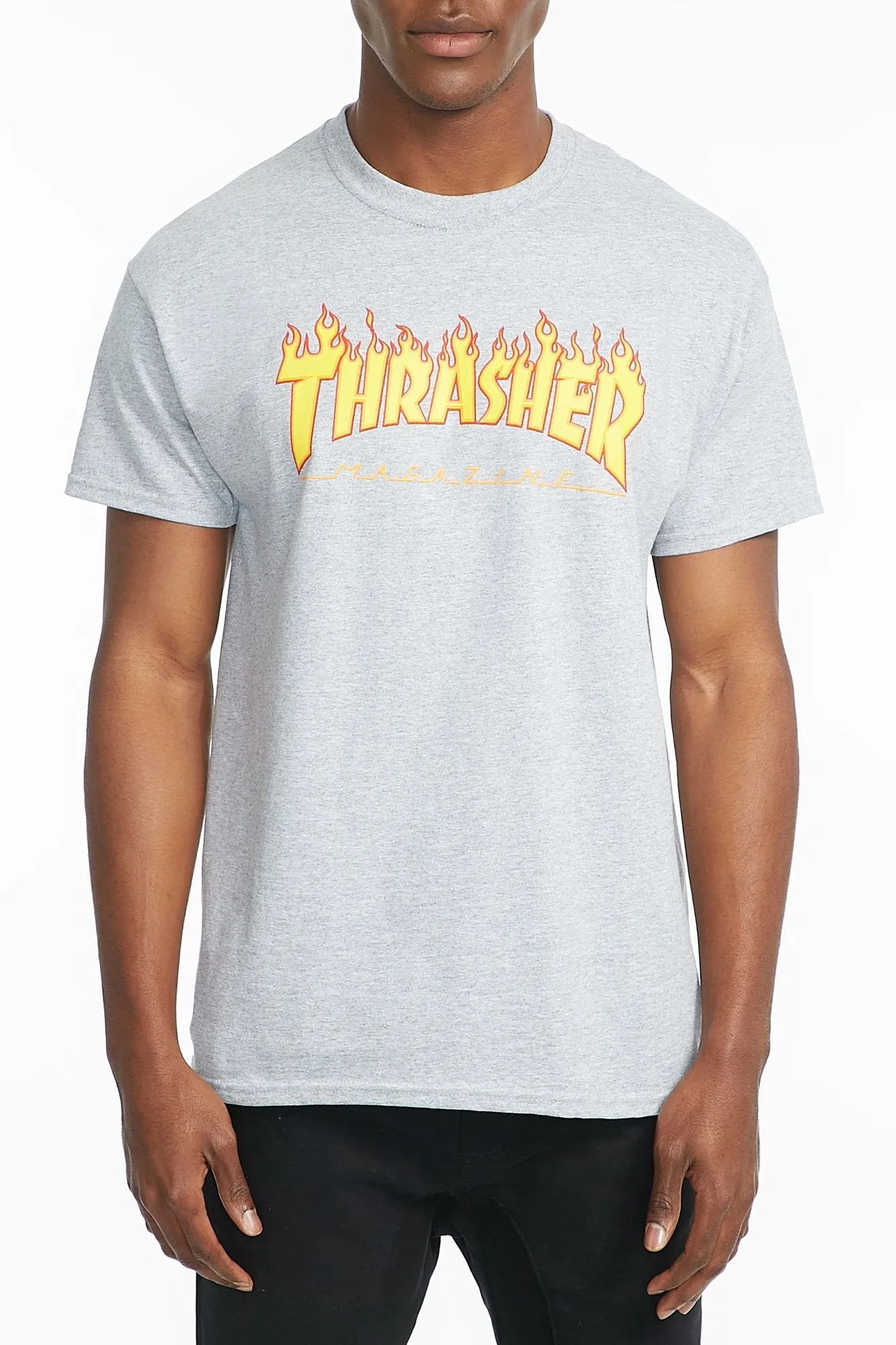 Thrasher Guys Flame Grey Graphic Tee