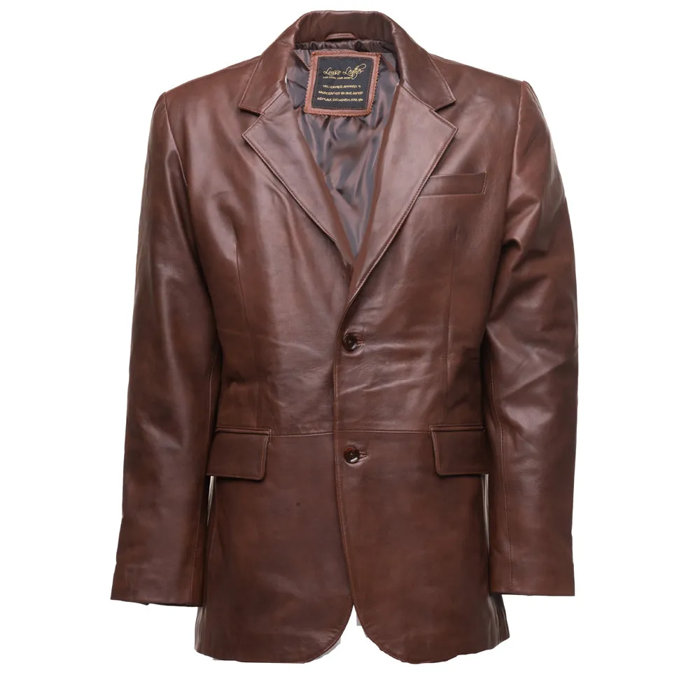 Two-tone Brown leather blazer