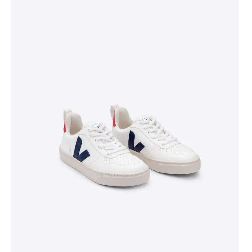 VEJA SNEAKERS SMALL V-10 LACES CWL CX0712570C BIANCO-COBALTO-ROSSO