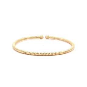 WD1181 14kt Gold Textured Rope Style Open Cuff